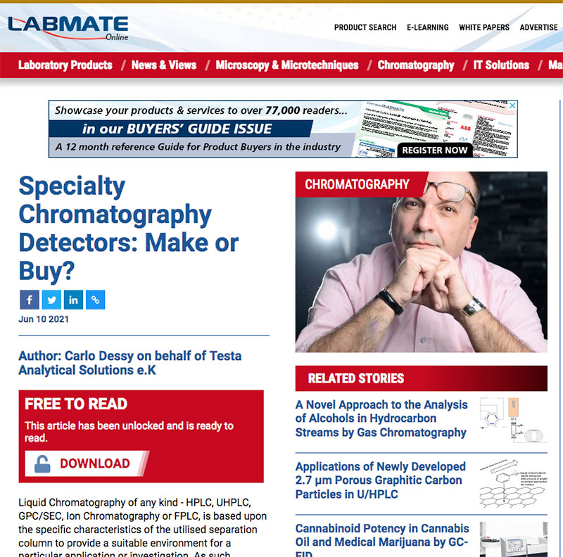 Specialty Chromatography Detectors: Make or Buy?